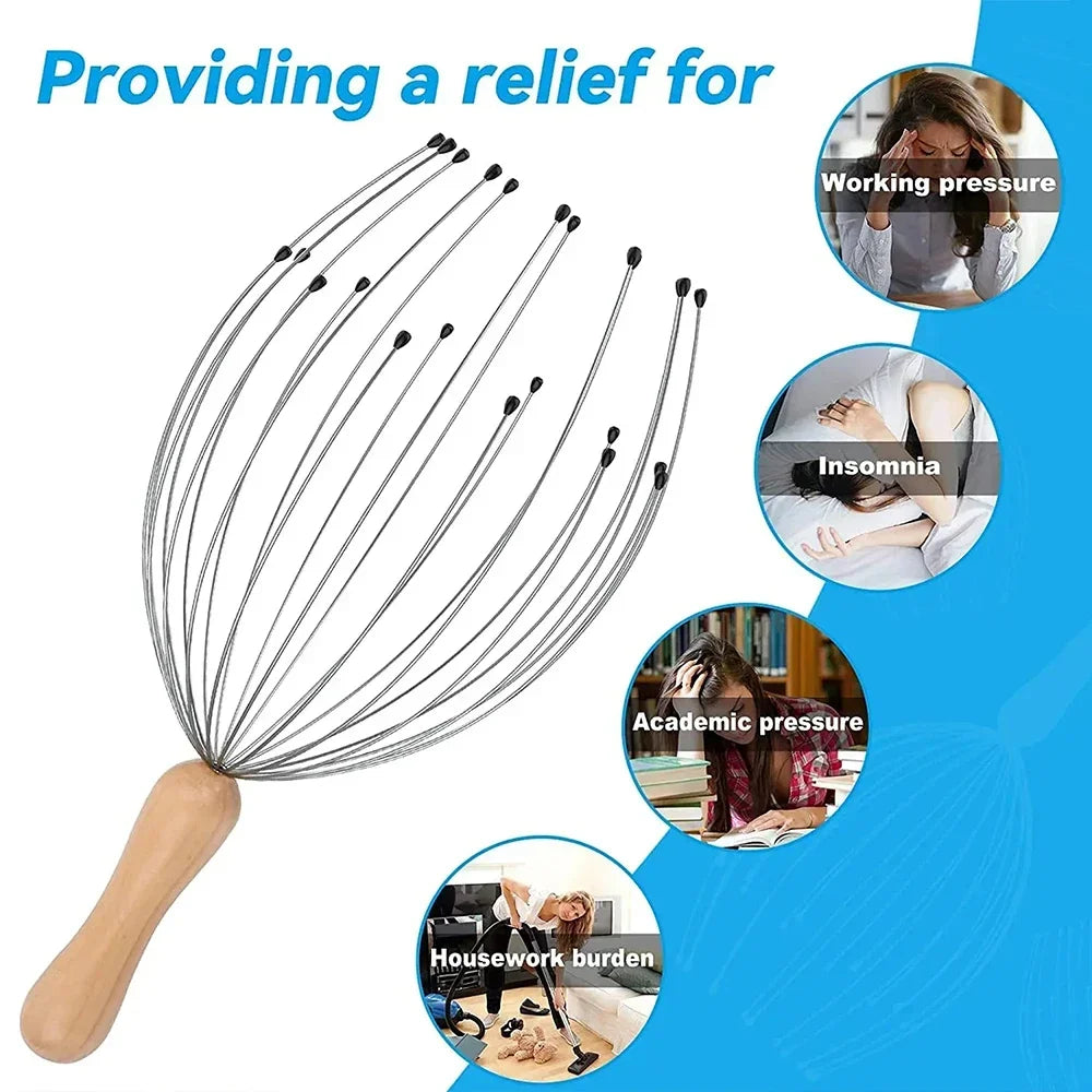 Octopus Head Massager with 24 Fingers