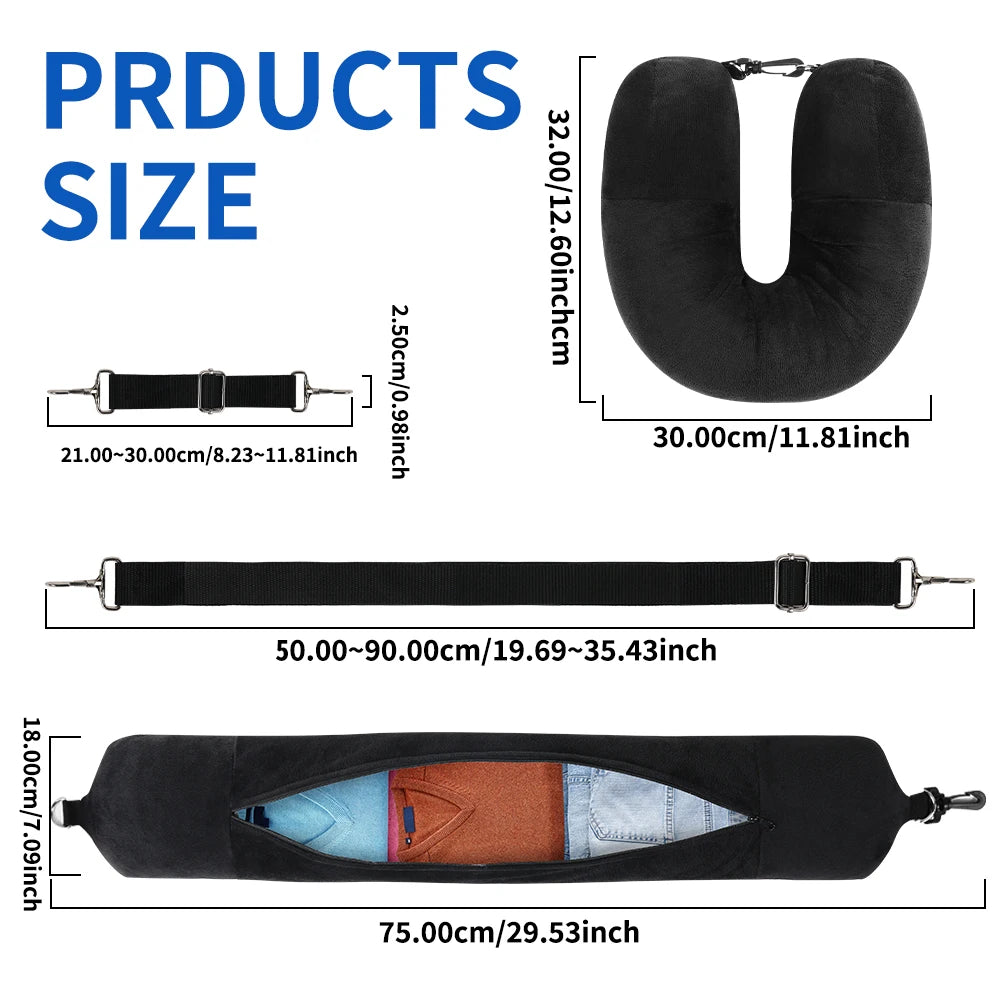 Fillable Travel Neck Pillow – Velvet