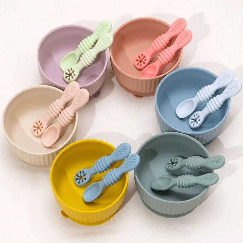 Baby Silicone Spoon Fork Training Set