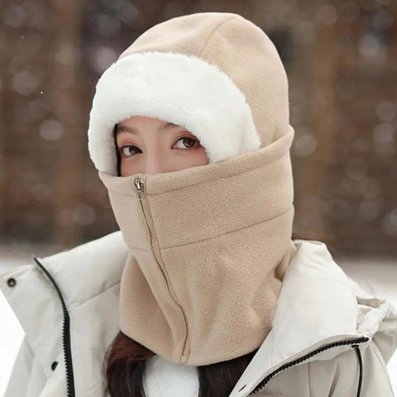 Winter Plush Face Mask & Hat for Men Women