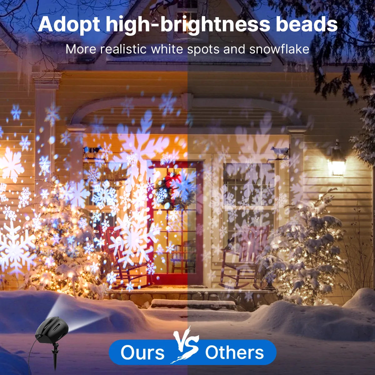 2-in-1 Snowfall Christmas Projector Light