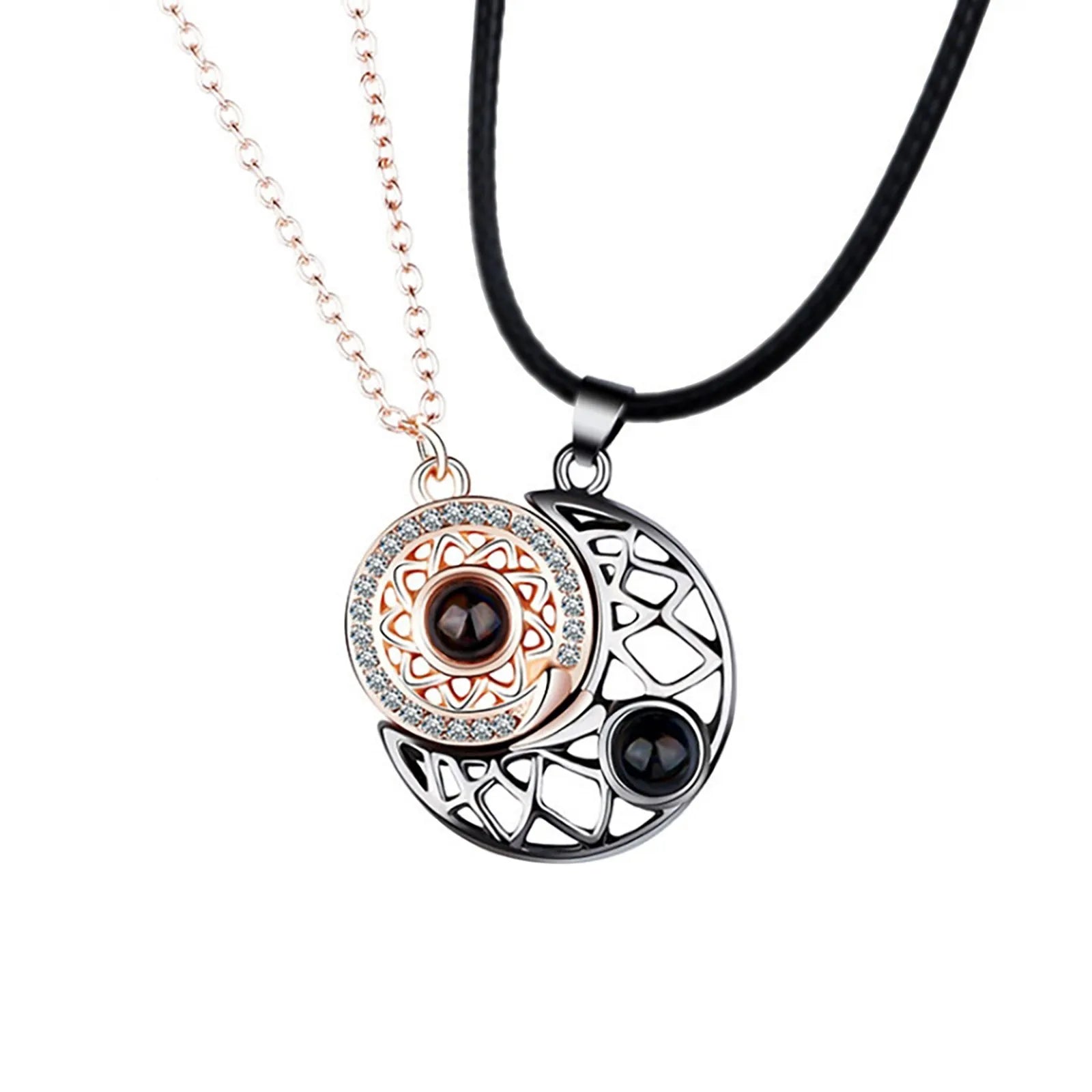 Sun and Moon Evil Eye Couple Necklaces