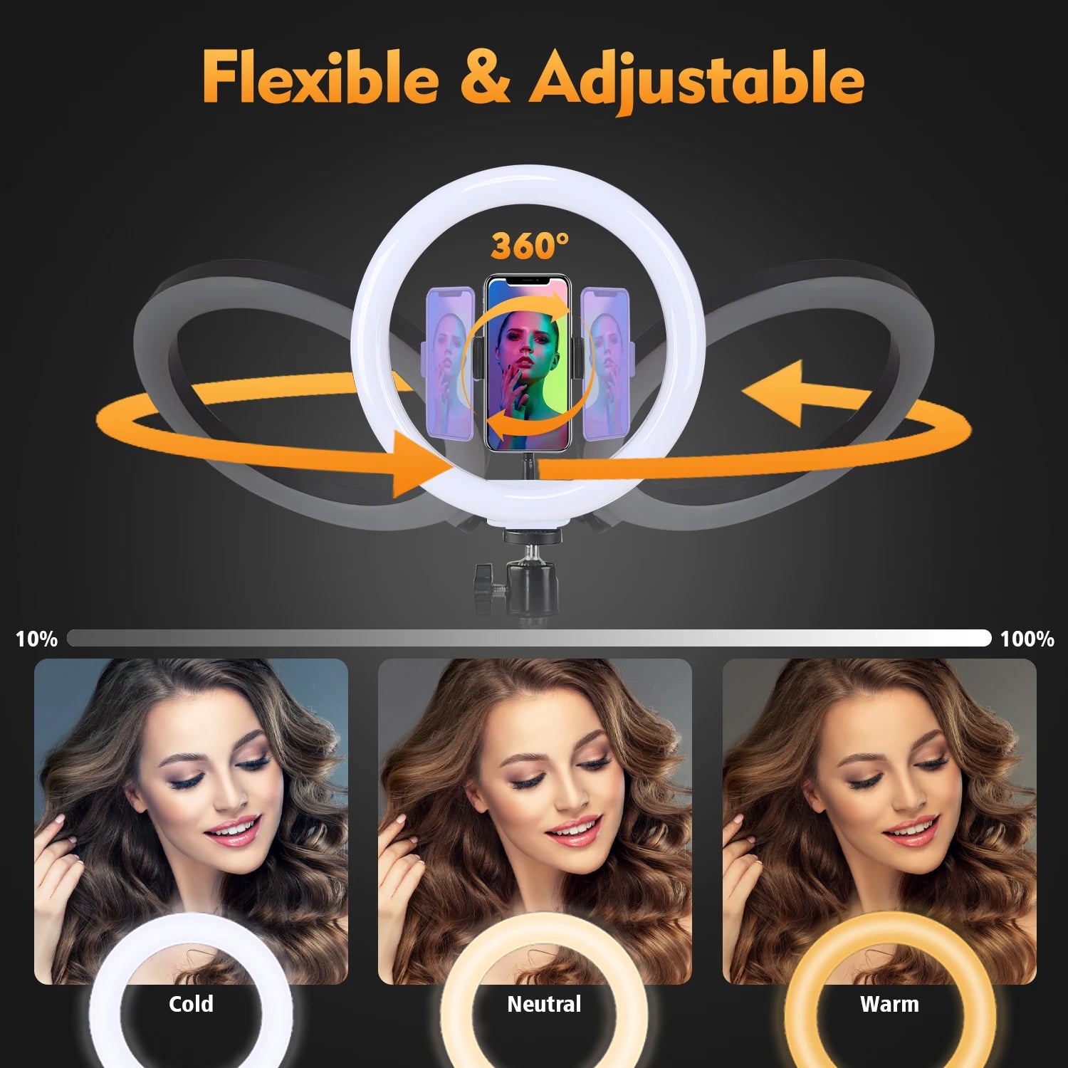 10'' LED Ring Light with 160cm Tripod