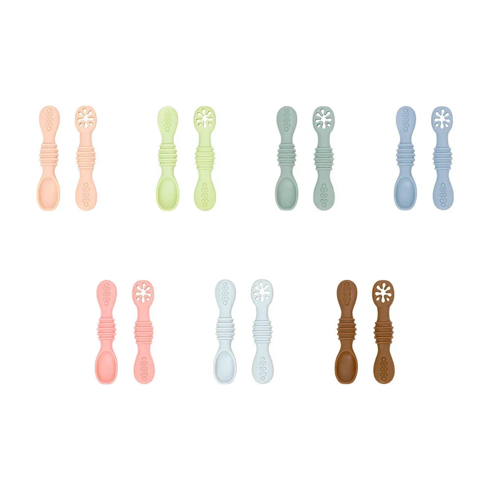 Baby Silicone Spoon Fork Training Set