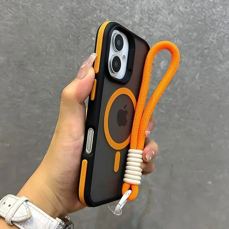 Luxury MagSafe Matte Case with Lanyard