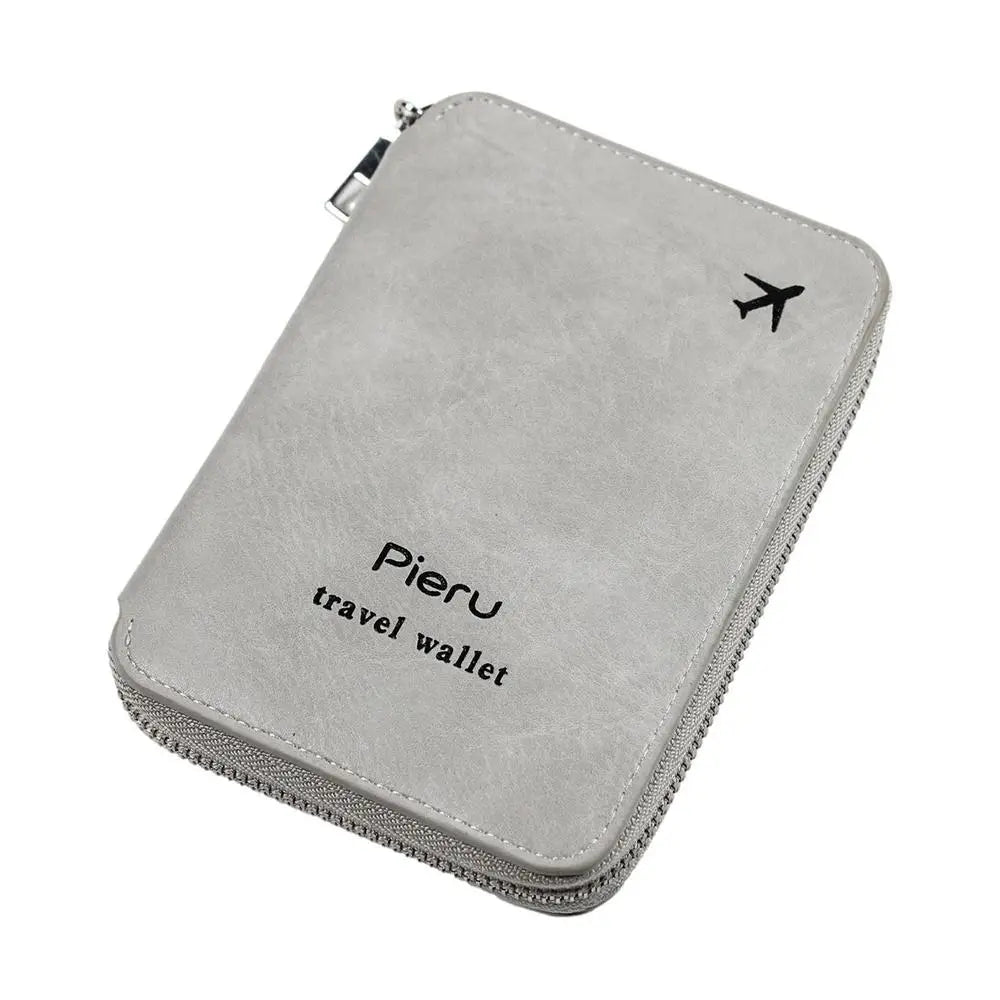 RFID PU Leather Passport Card Holder