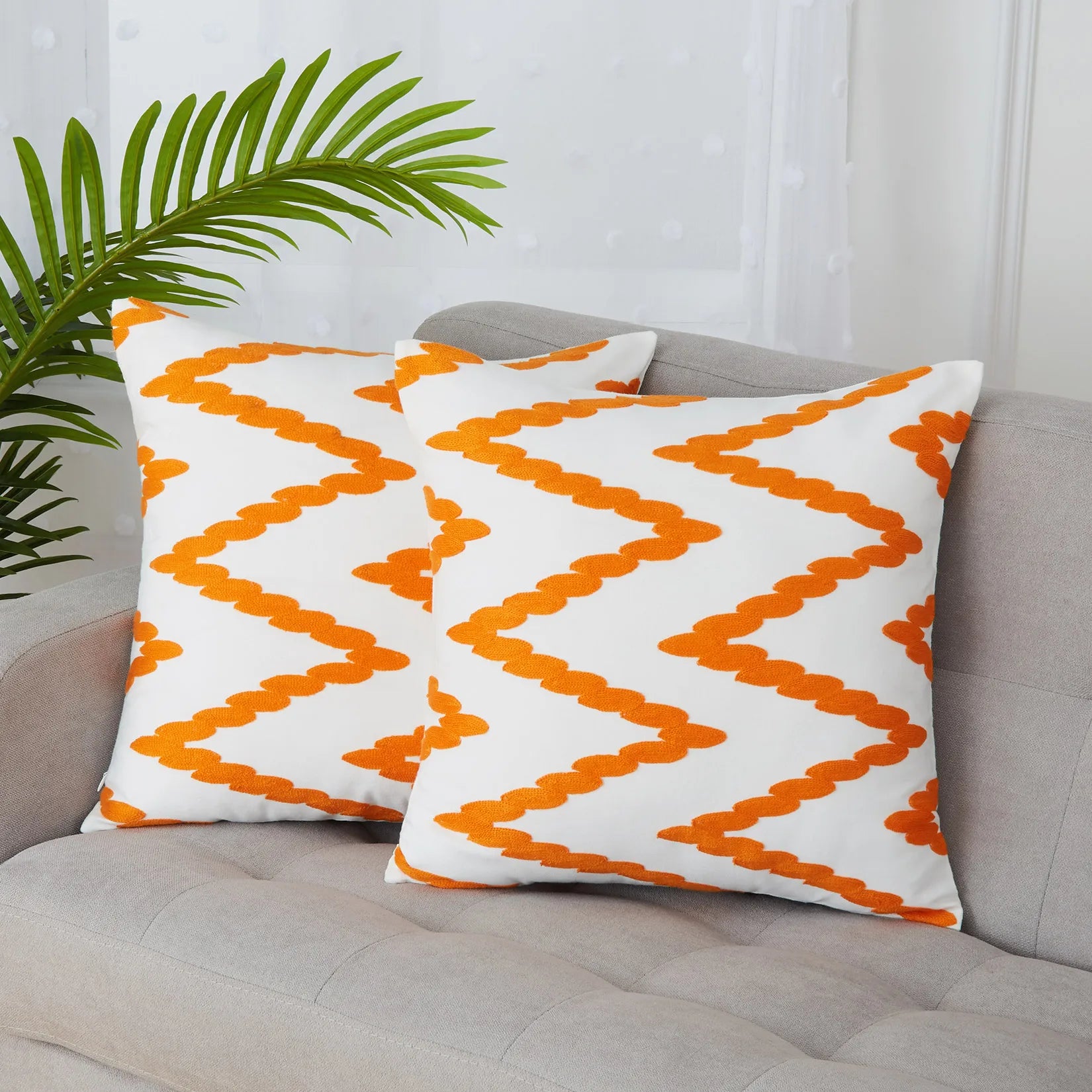 Yellow Embroidered Pillow Covers