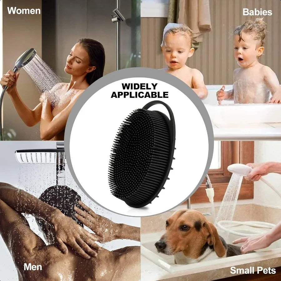 2 Pack Silicone Body Scrubber & Scalp Brush