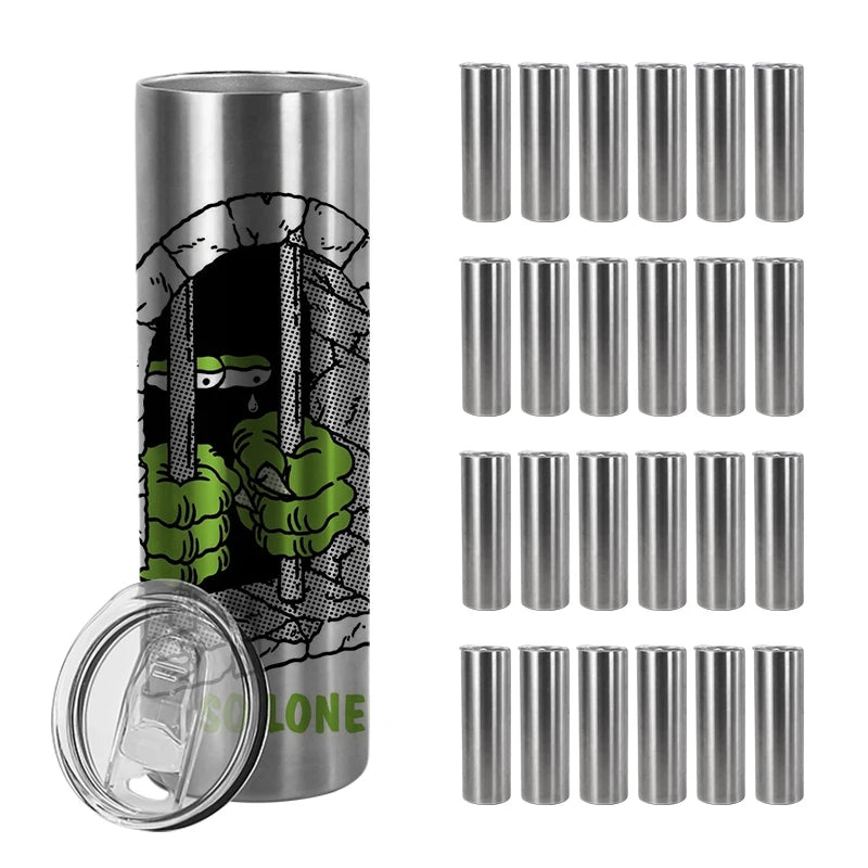 25pcs 20oz Silver Skinny Sublimation Tumblers