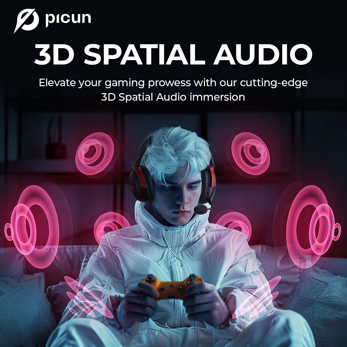 Picun G3 Wireless Gaming Headset Mic