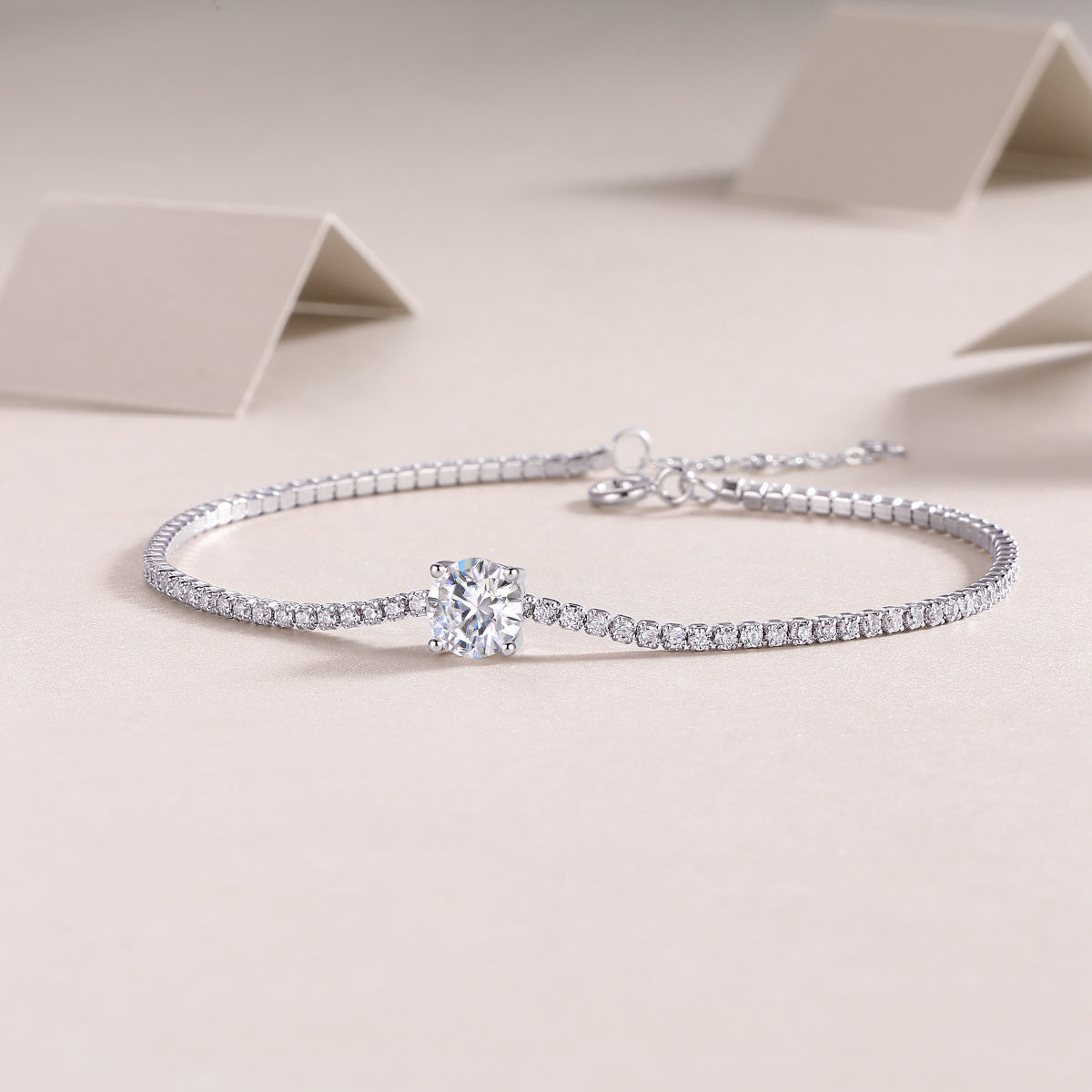 Dawn Dew Beads Diamond Silver Bracelet