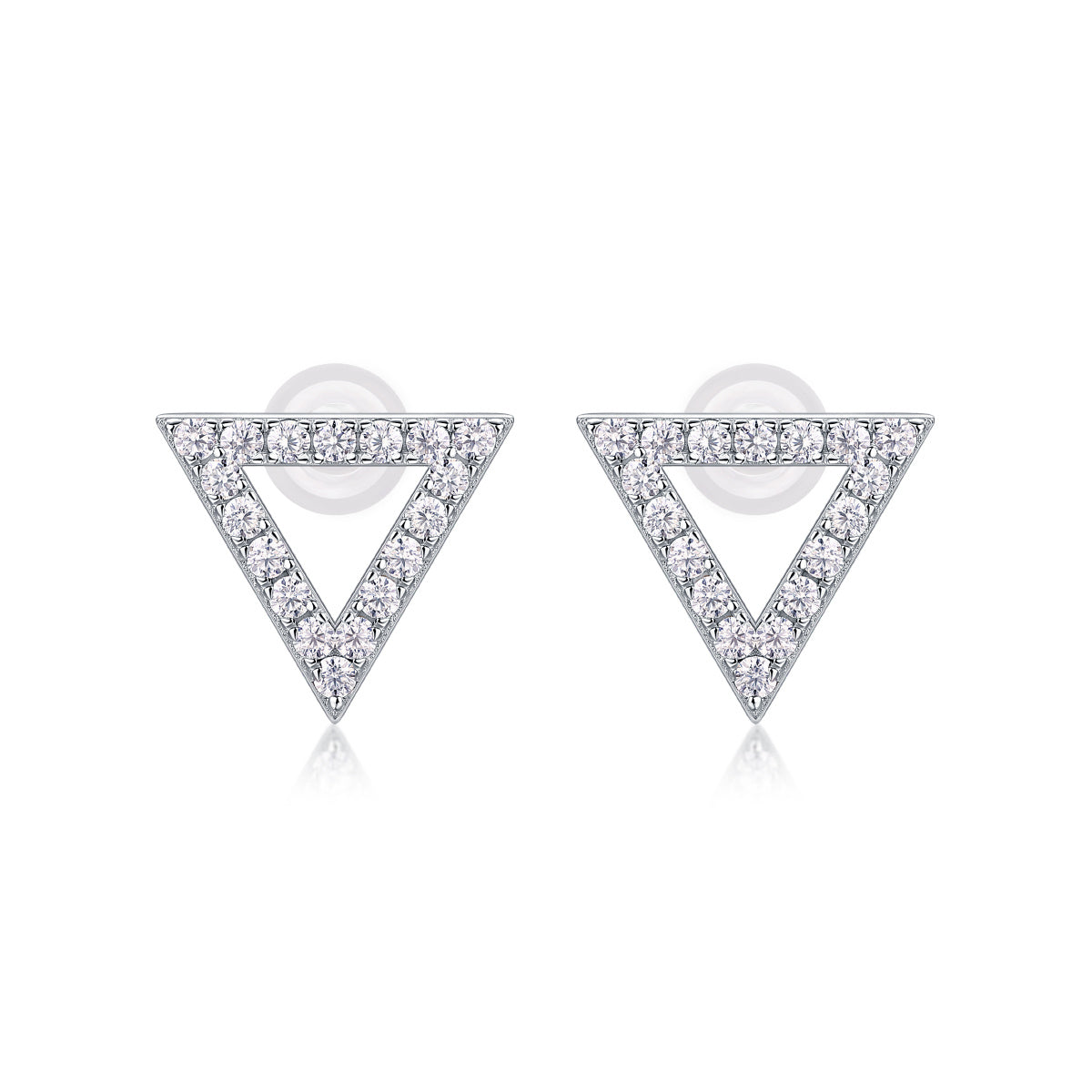 Unique Moissanite Silver Stud Earrings