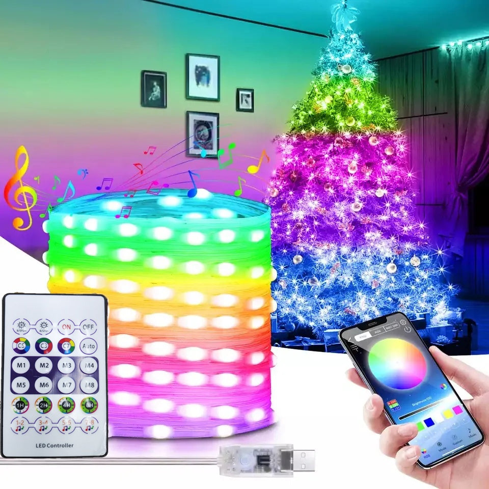 LED Rope Lights Outdoor RGB Fairy String