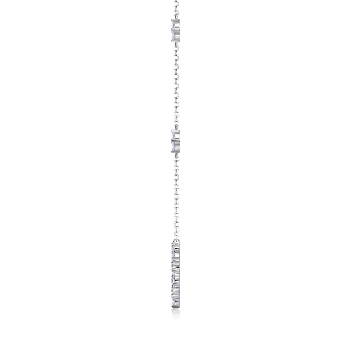 Iris Flower Diamond Pendant Set