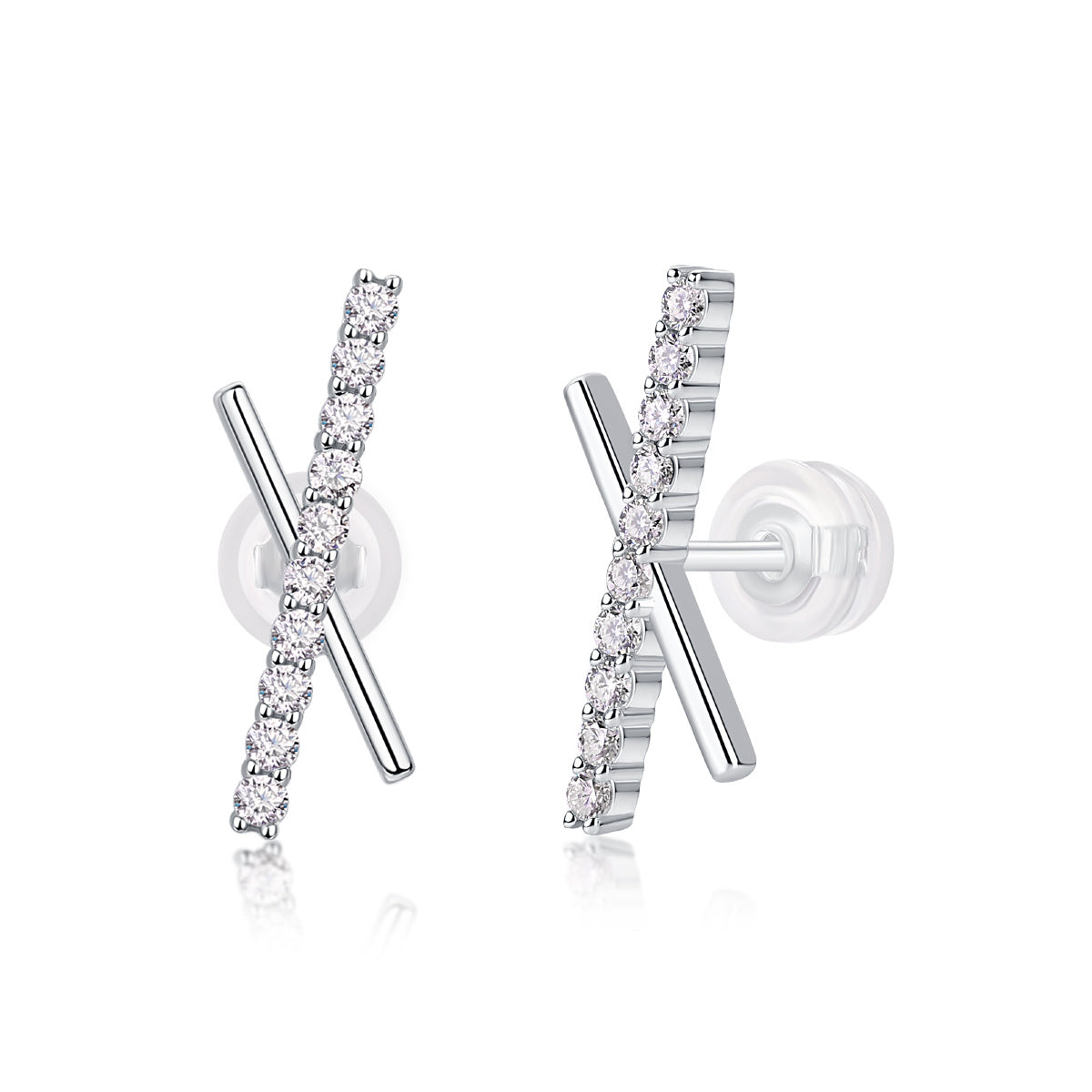 Sky Meteor Moissanite Silver Earrings