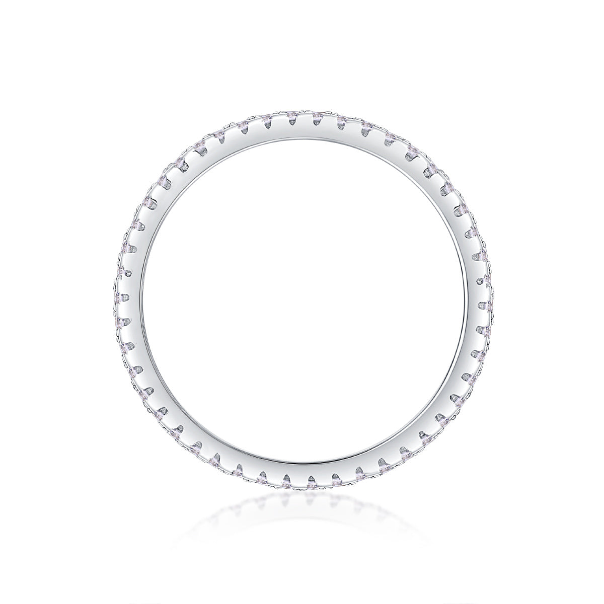 Three Row Moissanite Silver Ring Set