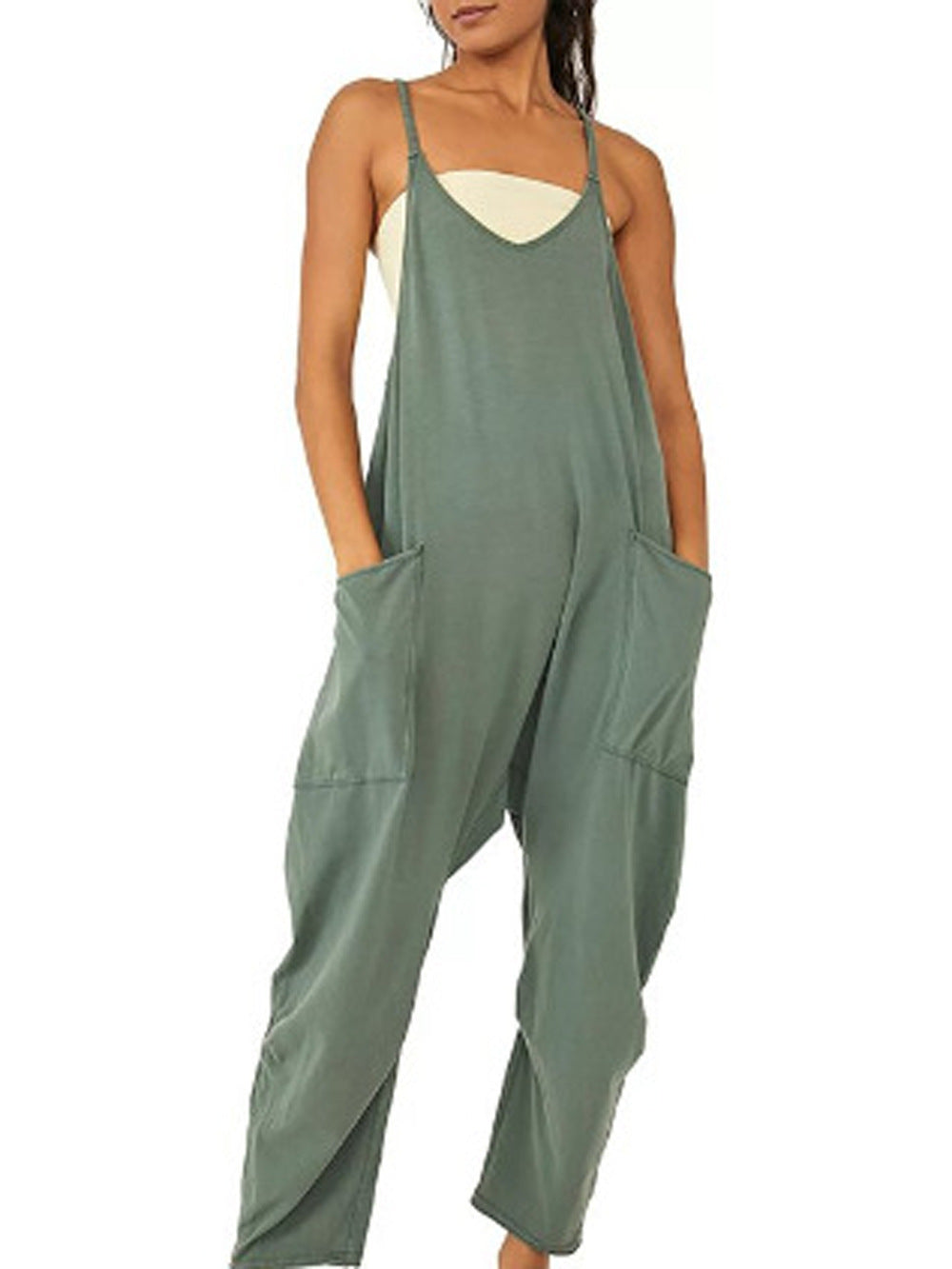 Summer Sleeveless Jumpsuit with Pockets
