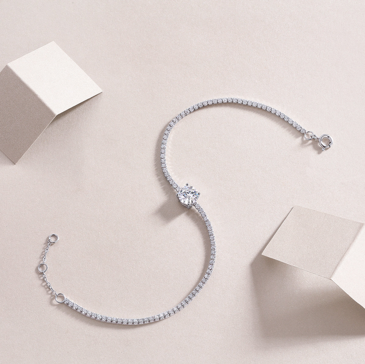 Dawn Dew Beads Diamond Silver Bracelet