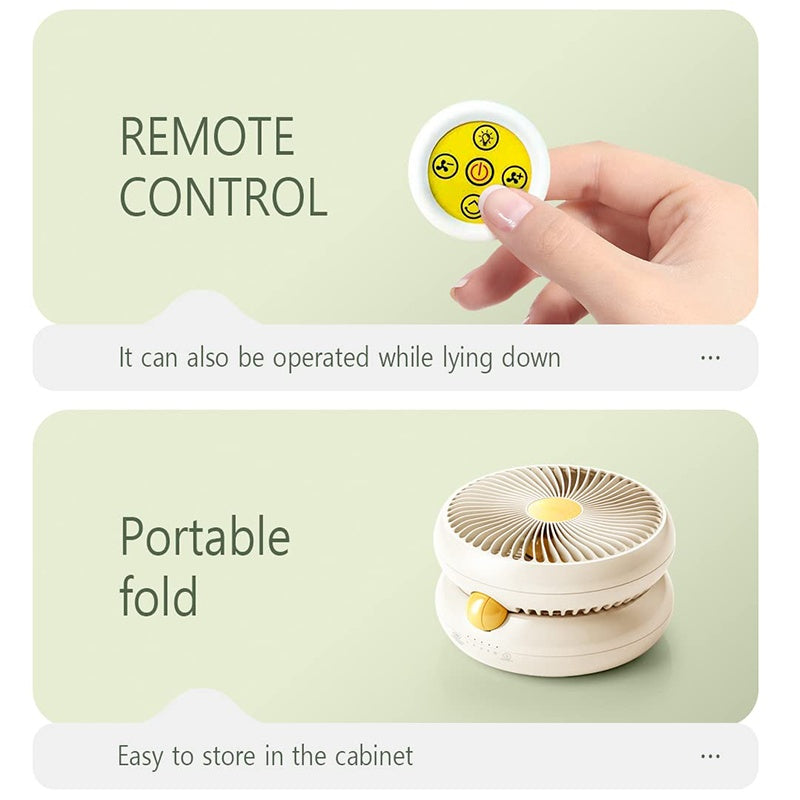 Rechargeable Foldable Table Fan w/ Remote