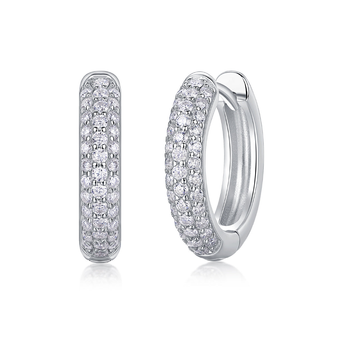 Corner Star Moissanite Silver Earrings