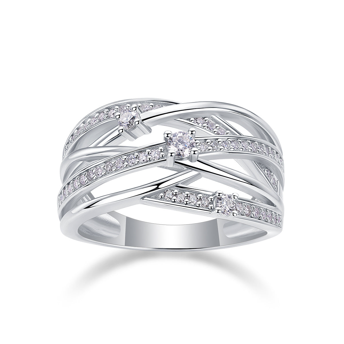 Star Moissanite Luxury Silver Ring Set