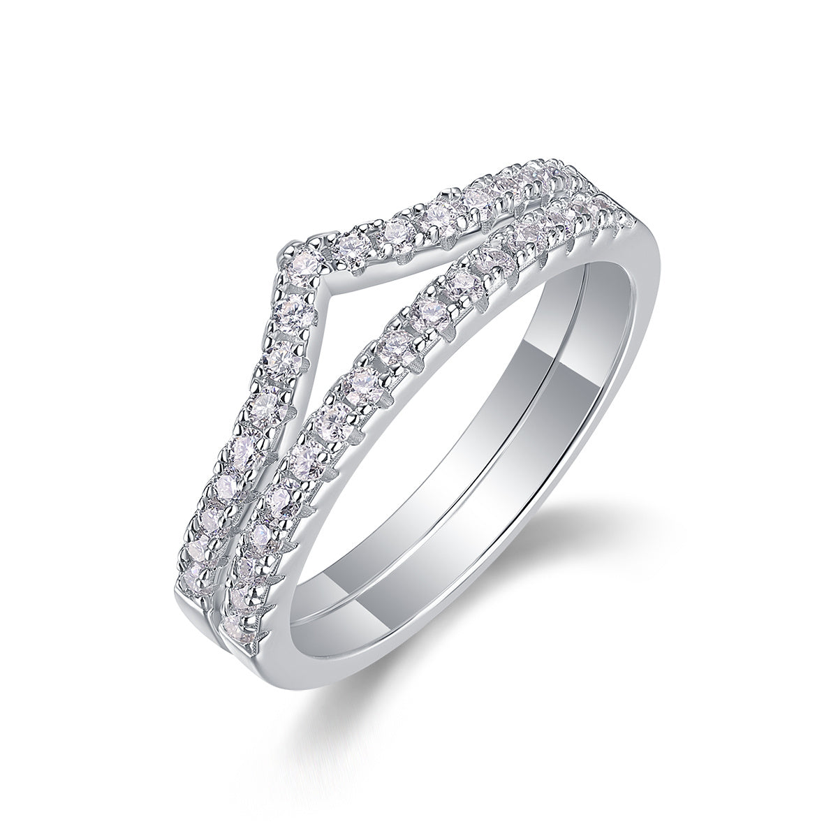Crown Diamond Moissanite Silver Ring