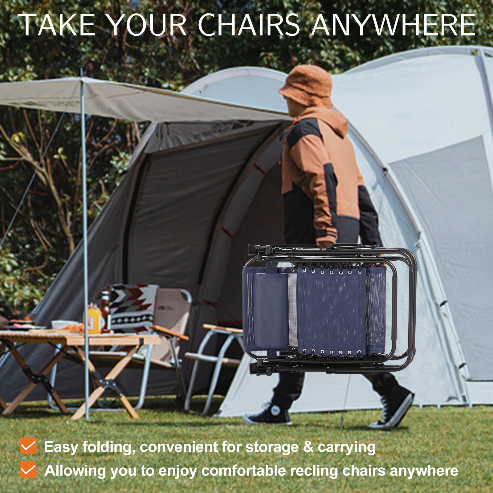 Set of 2 Zero Gravity Lounge Chairs