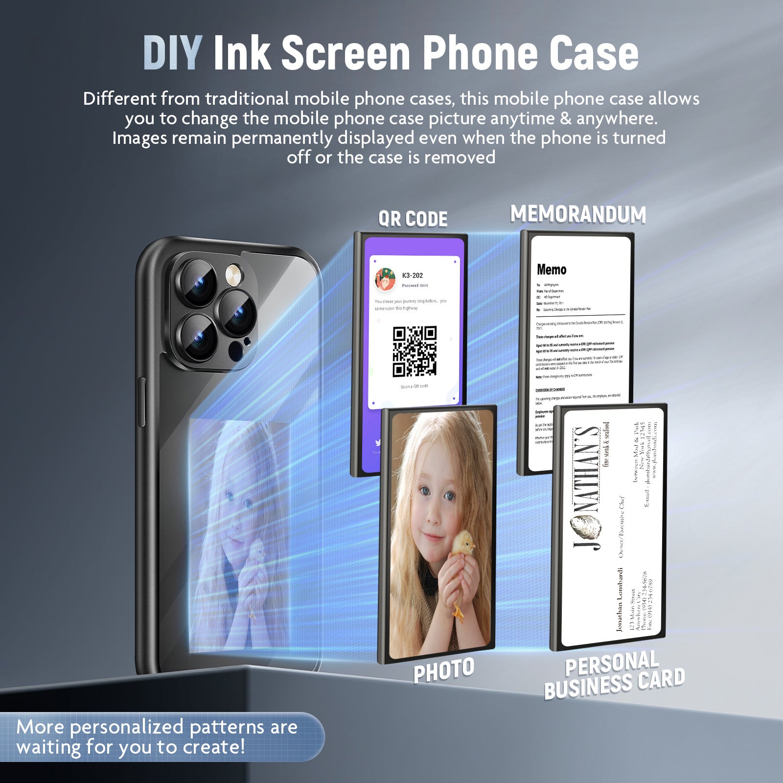 Smart NFC E-Ink Flip Case for iPhone 15 Pro Max