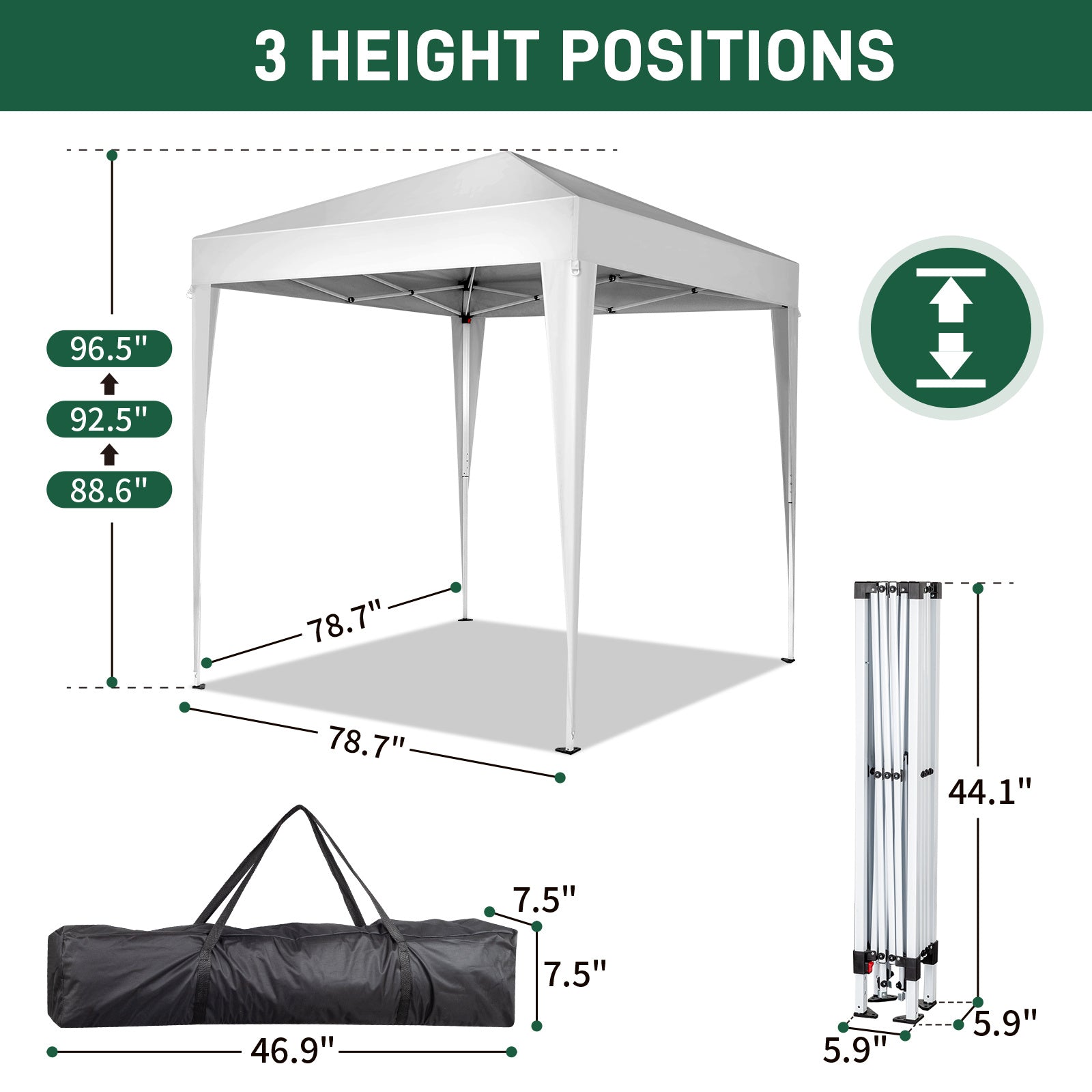 6.5x6.5ft White Folding Oxford Shed