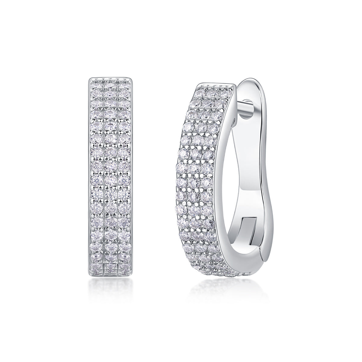 Slow Pace Moissanite Silver Stud Earrings