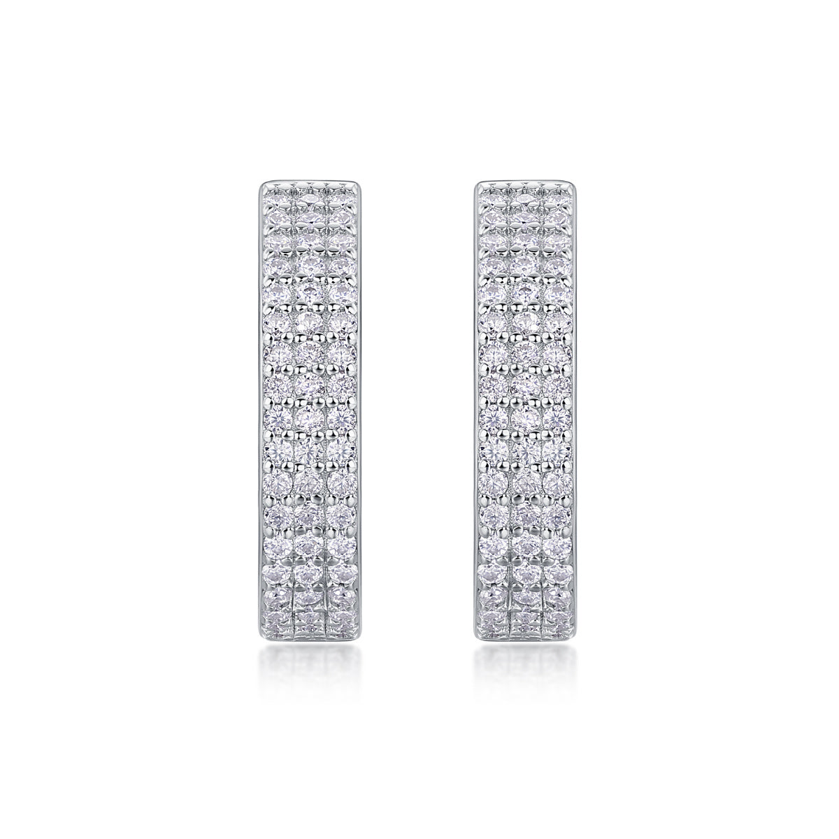 Slow Pace Moissanite Silver Stud Earrings