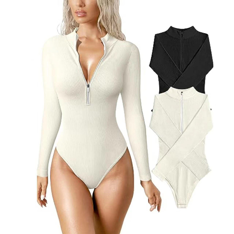 Slim Fit Zipper Jumpsuit Romper