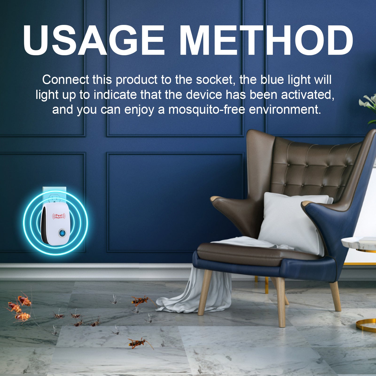 Jue-Fish Ultrasonic Pest Repeller Plug-In