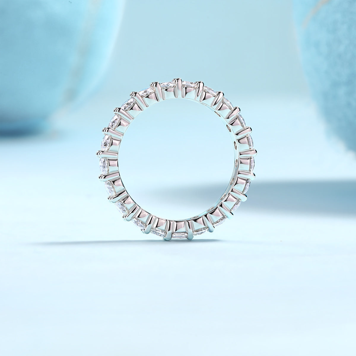 Luxury Row Moissanite Silver Ring