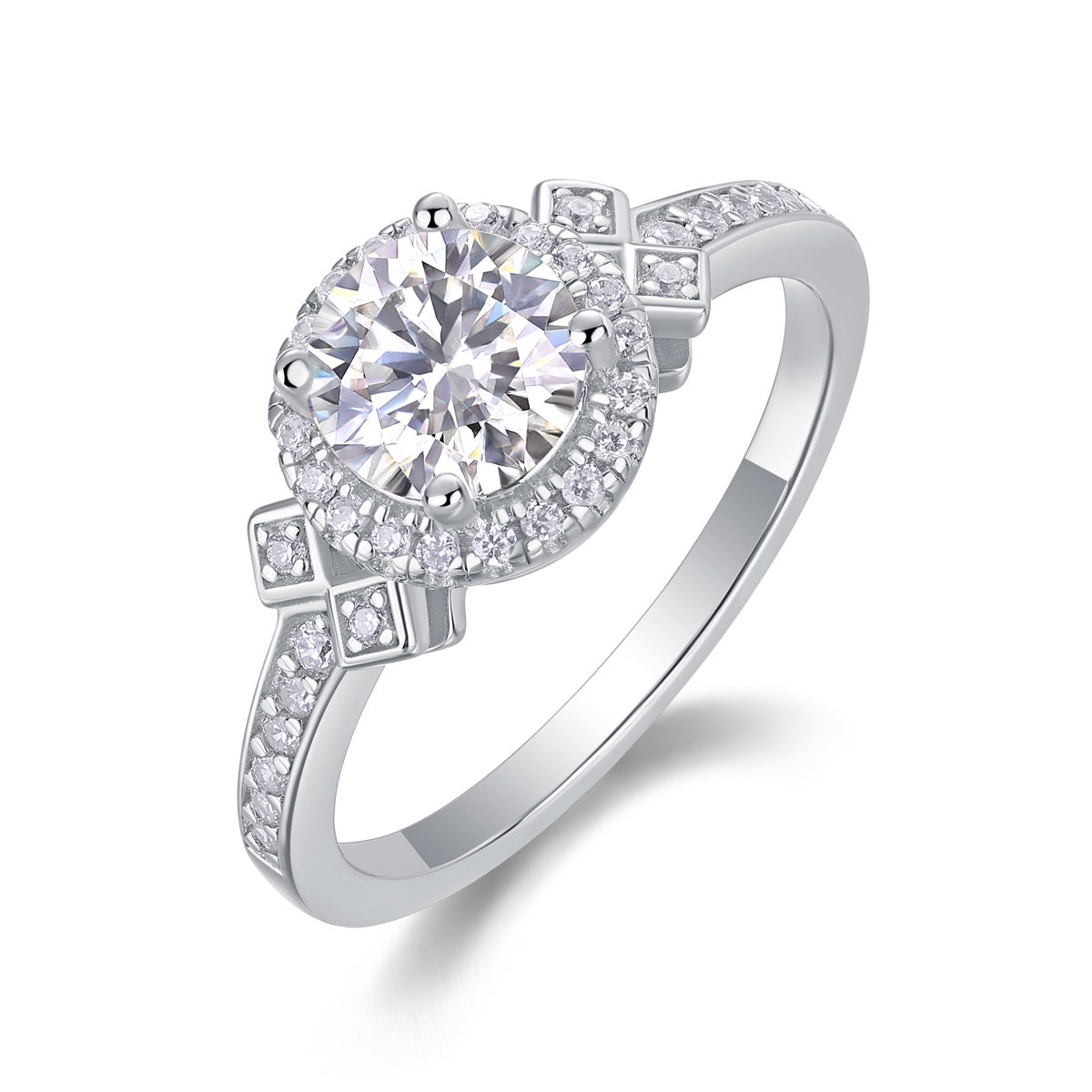 Lighthouse Moissanite Silver Ring Set