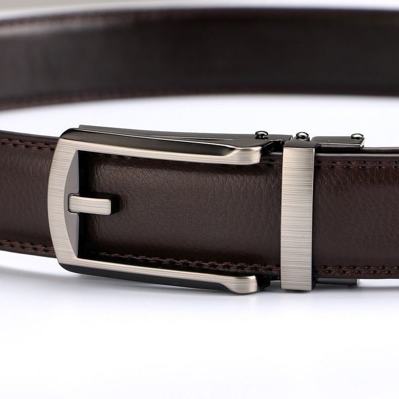 Ceinture habillée en cuir de vache à boucle automatique pour homme