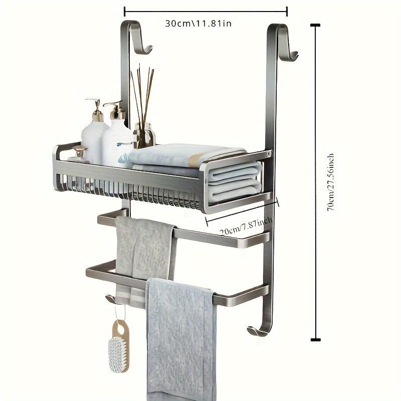Punch-Free Bathroom Glass Door Towel Rack