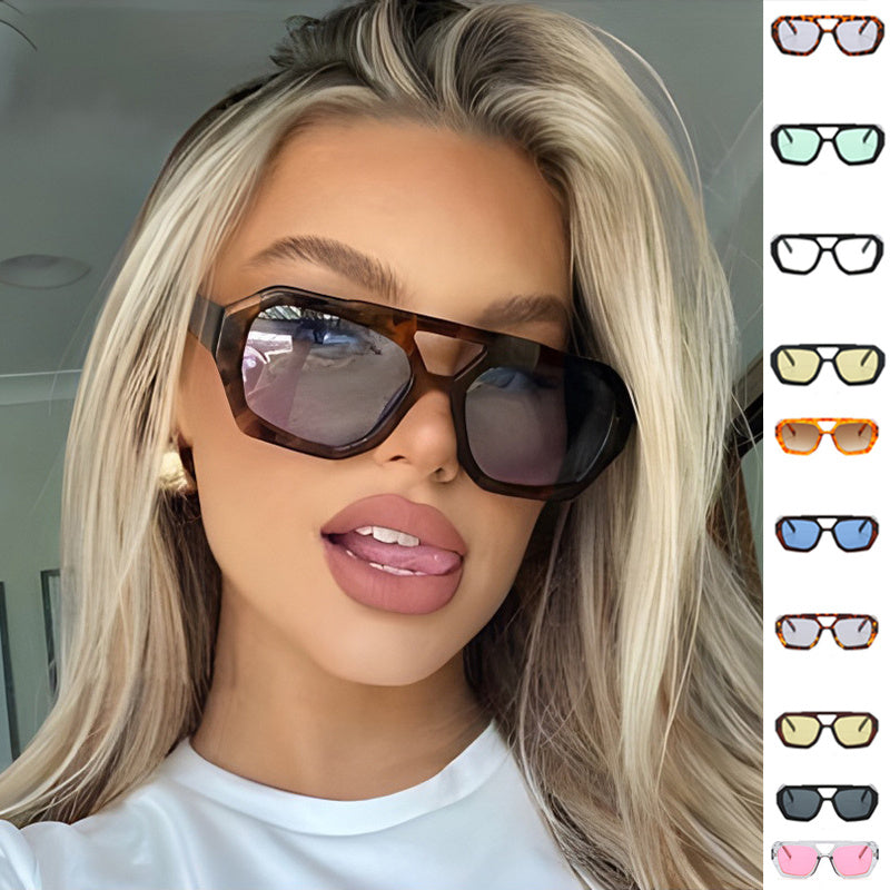Leopard Big Frame Beach Sunglasses